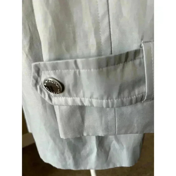 London Fog Women’s Light Gray Single-Breasted Hooded Raincoat Size L - Picture 5 of 10